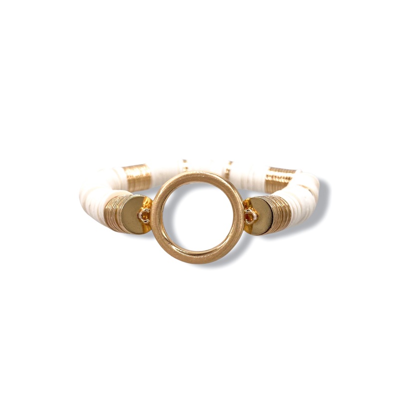 Way To Tell Ivory Disc Beaded Bracelet *Final Sale*