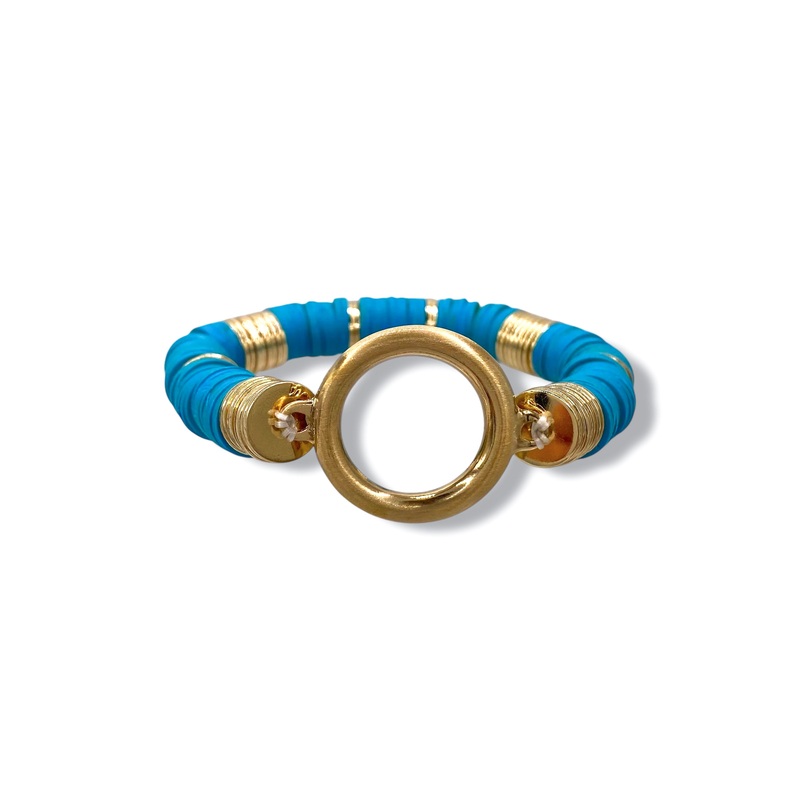 Way To Tell Teal Disc Beaded Bracelet *Final Sale*