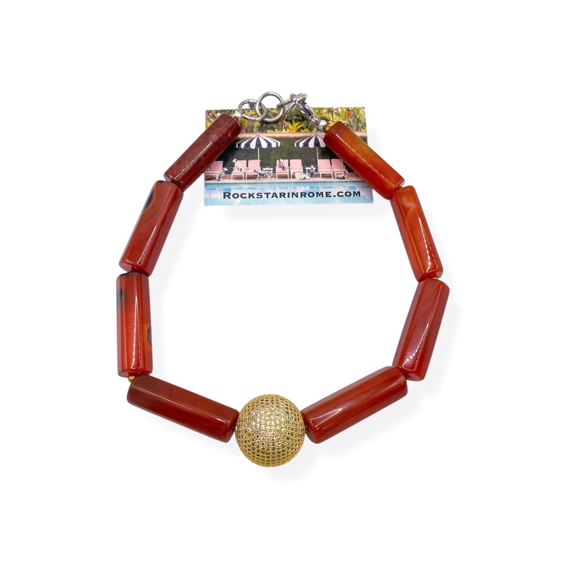 Rockstar In Rome Carnelian Bars Necklace
