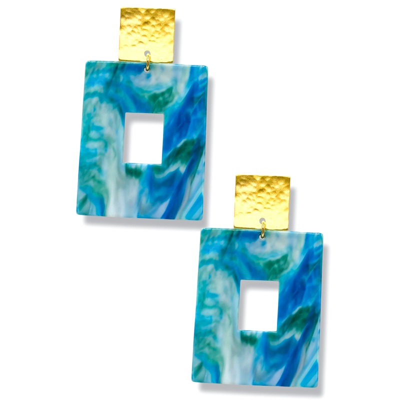 Virtue Time Flies Blue Sunset Earrings