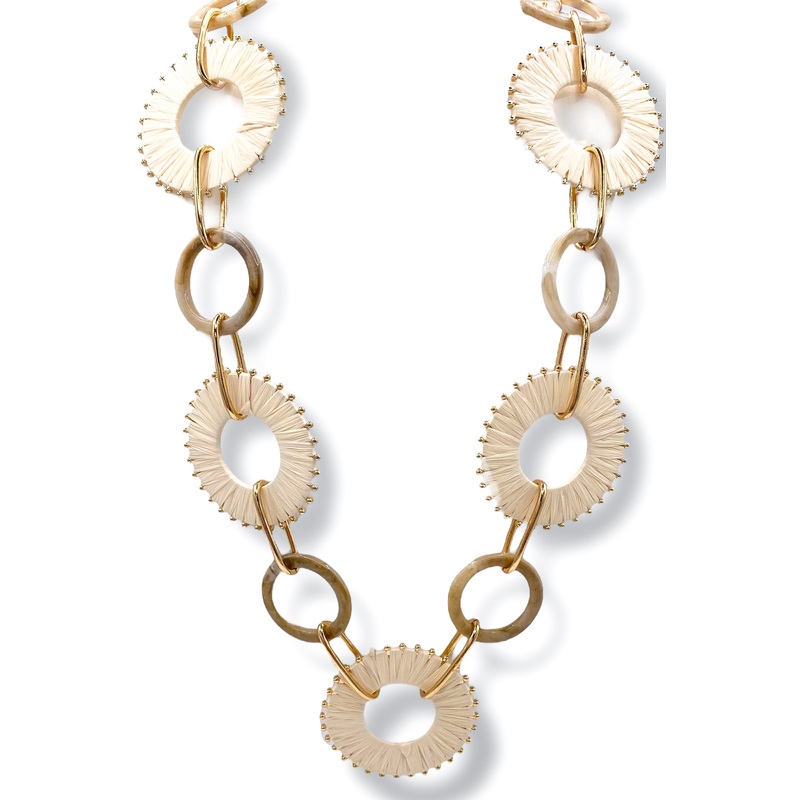 Harlow Acrylic and Raffia Necklace – FINAL SALE