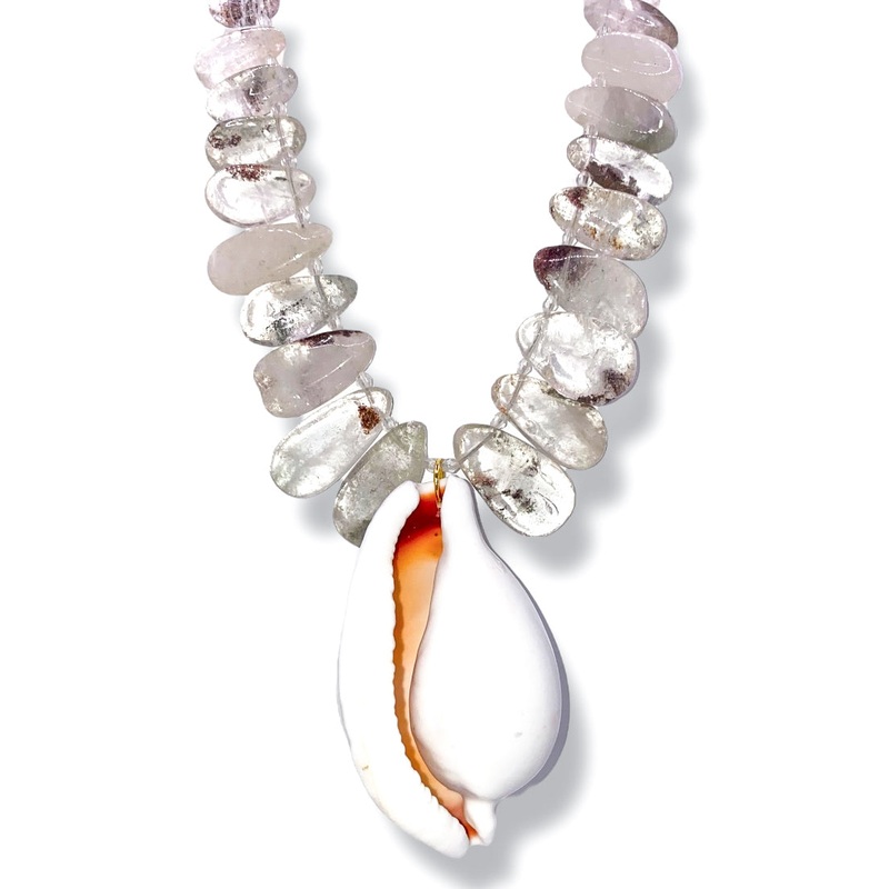 Made in the Deep South 1960s Cowrie Shell 1960s Quartz Necklace