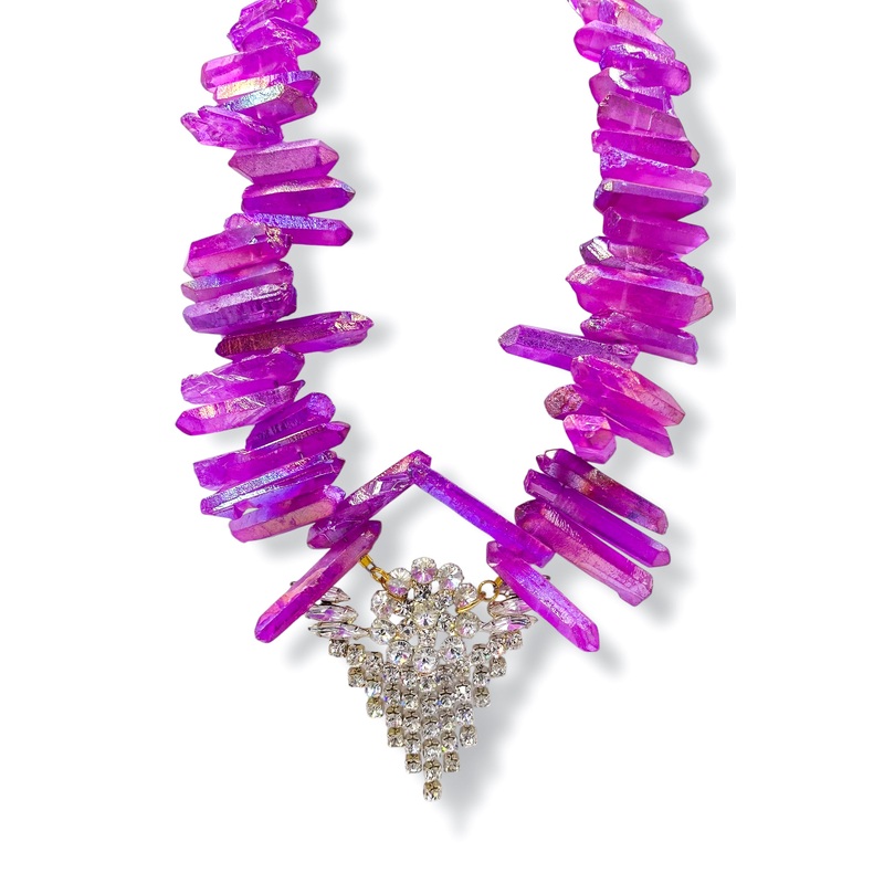 Made in the Deep South 1970s Brooch 1960s Quartz Bead Necklace