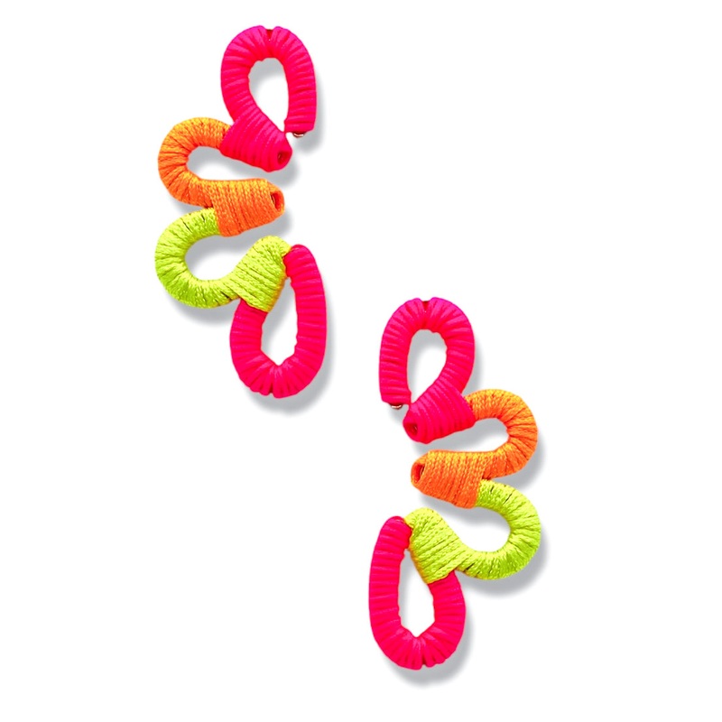 Missed The Moment Neon Multi Thread Wrapped Earrings
