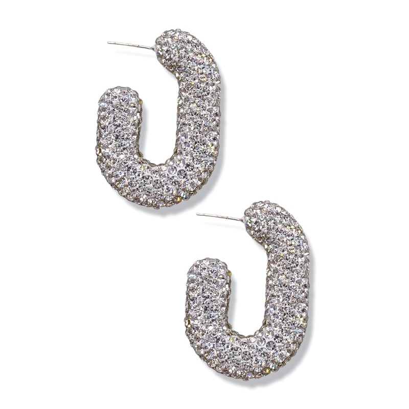 Striking Moments Pave Hoop Earrings *Final Sale*