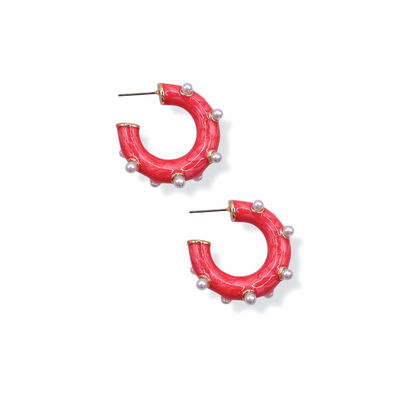 Back To Back Red Hoop Earrings *Final Sale*