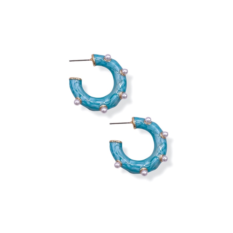 Back To Back Turquoise Hoop Earrings *Final Sale*