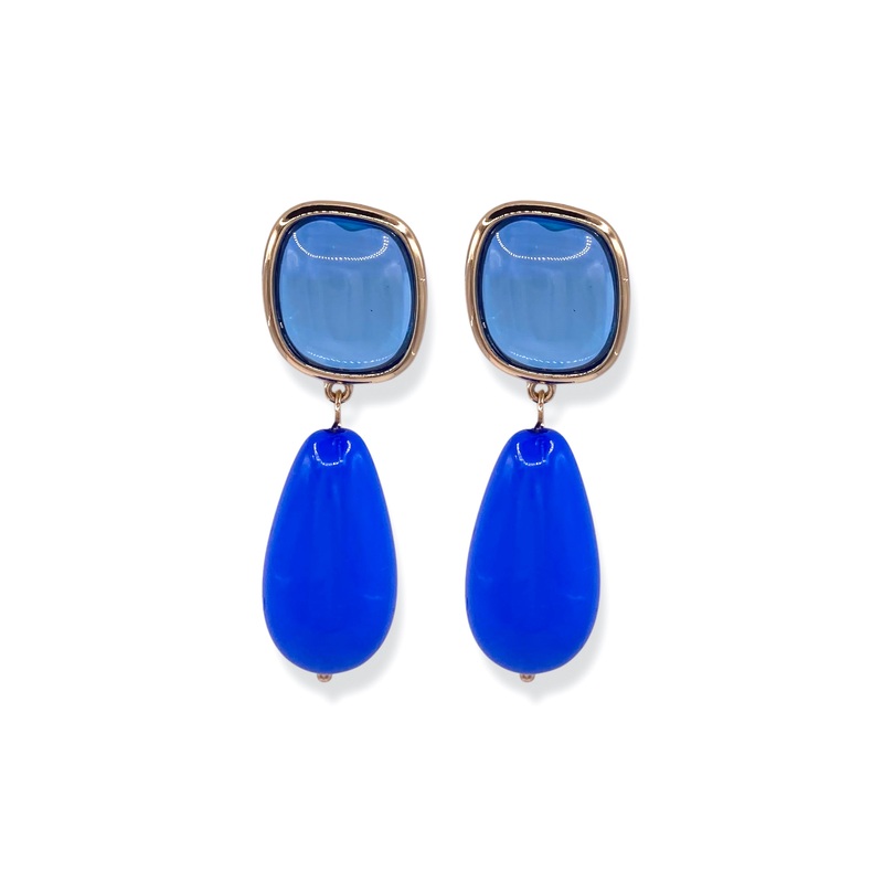 Better Place Cobalt Blue Acrylic Drop Earrings