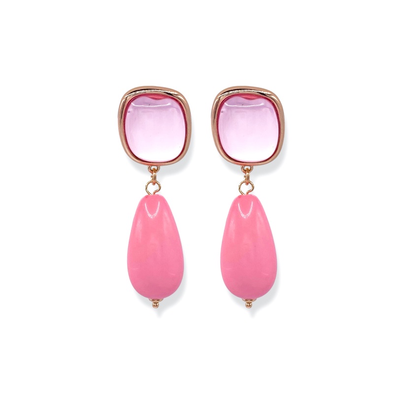 Better Place Pink Acrylic Drop Earrings *Final Sale*
