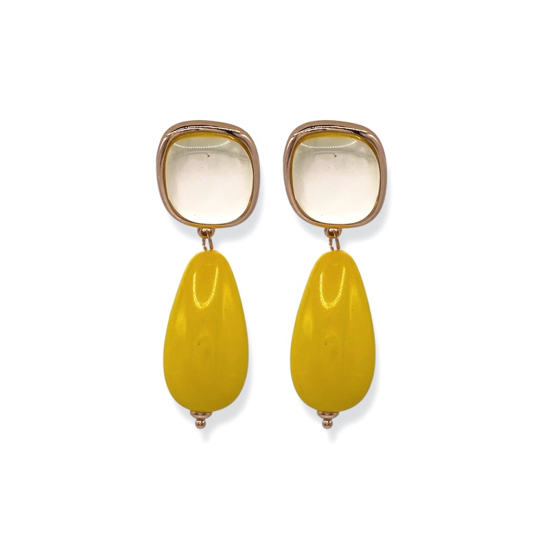 Better Place Yellow Acrylic Drop Earrings *Final Sale*