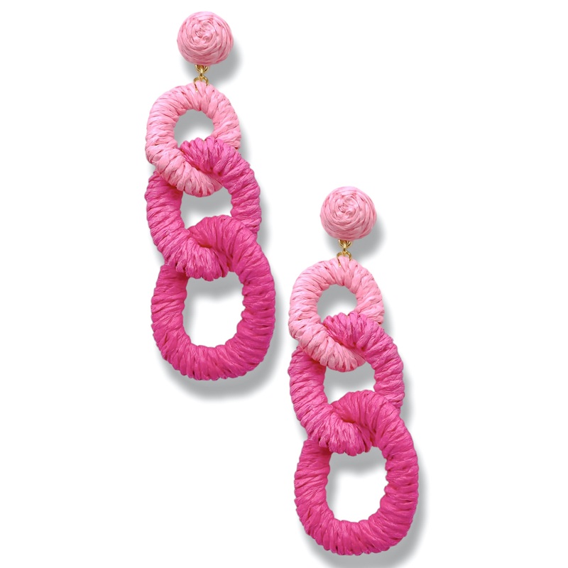 Chain Together Raffia Earrings