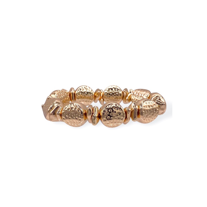 Chance Taker Gold Textured Bead Bracelet *Final Sale*
