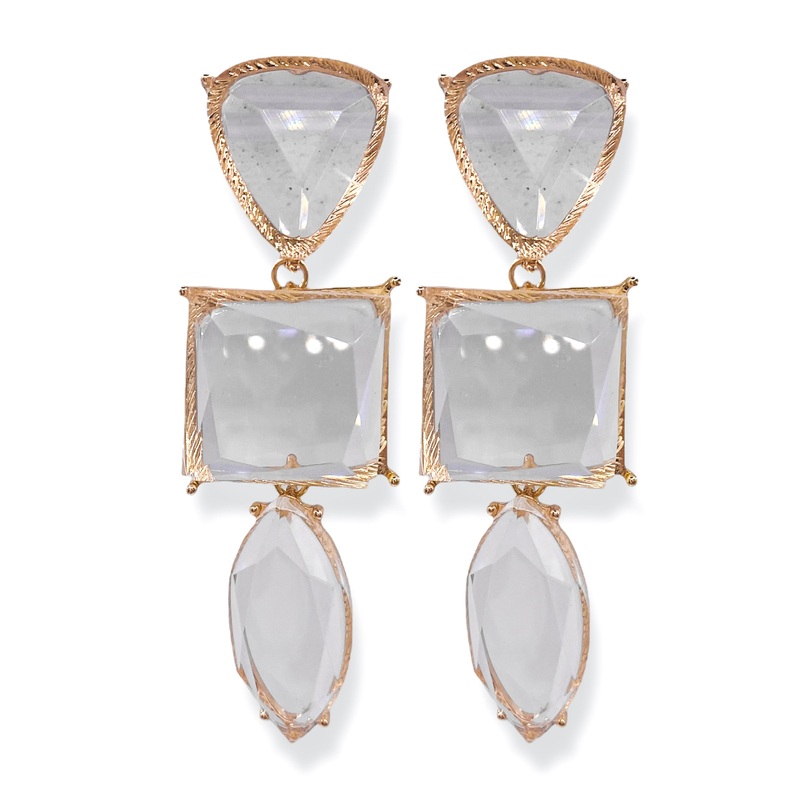 Luxury Feels Clear Geometric Drop Earrings *Final Sale*