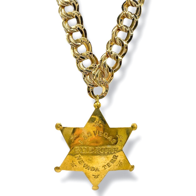 Made in the Deep South 1960s Las Vegas Sheriff Badge 1970s Chain Necklace