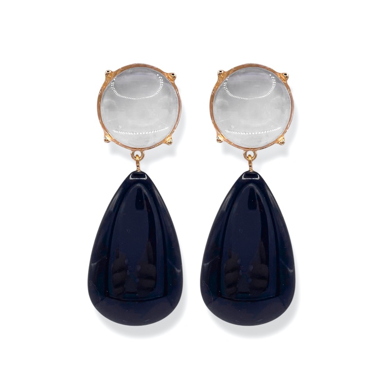 Piece Of Advice Black Teardrop Acrylic Drop Earrings