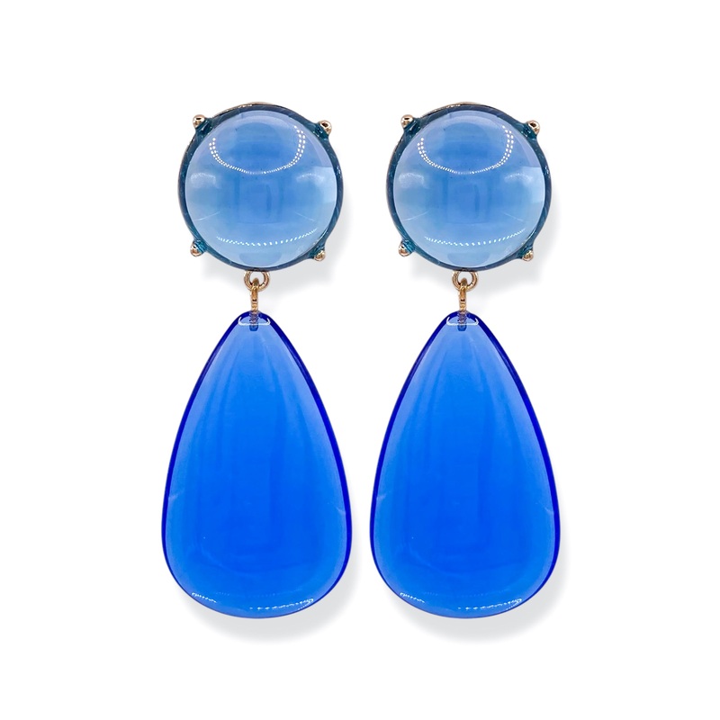 Piece Of Advice Blue Teardrop Acrylic Drop Earrings *Final Sale*