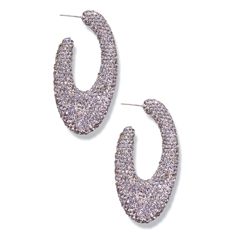 Taken Path Pave Hoop Earrings *Final Sale*