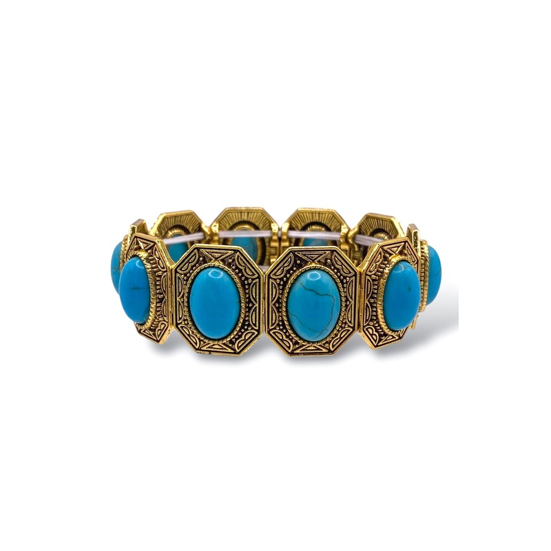 Turning Page Turquoise Stretch Bracelet *Final Sale*