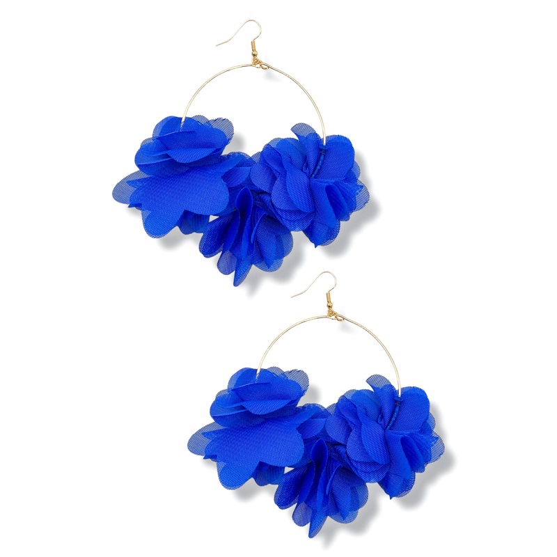 Flower Girl Blue Flower Wire Earrings *Final Sale*