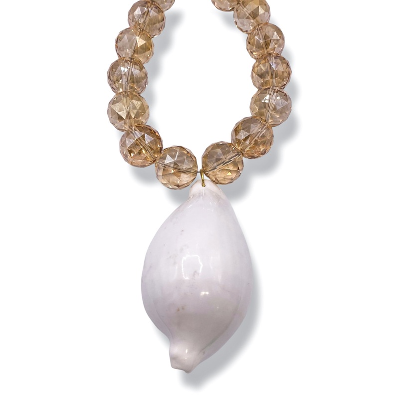 Made in the Deep South 1960s Cowrie Shell 1960s Crystal Necklace