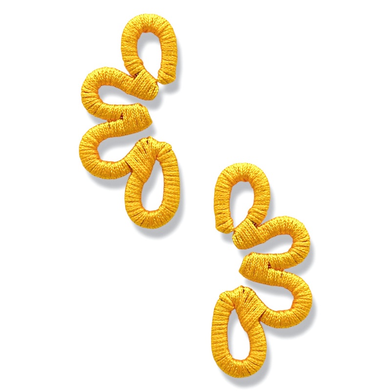 Missed The Moment Yellow Thread Wrapped Earrings *Final Sale*