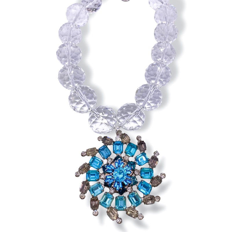 Rockstar In Rome Big Aqua Necklace