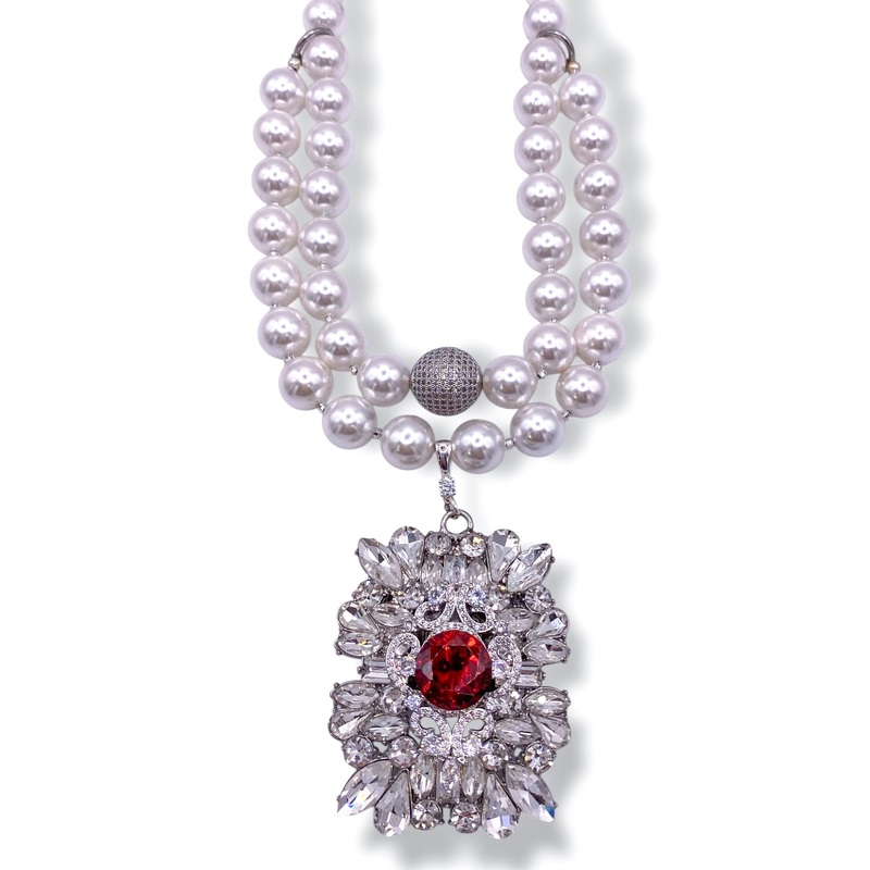Rockstar In Rome Double Pearl Necklace