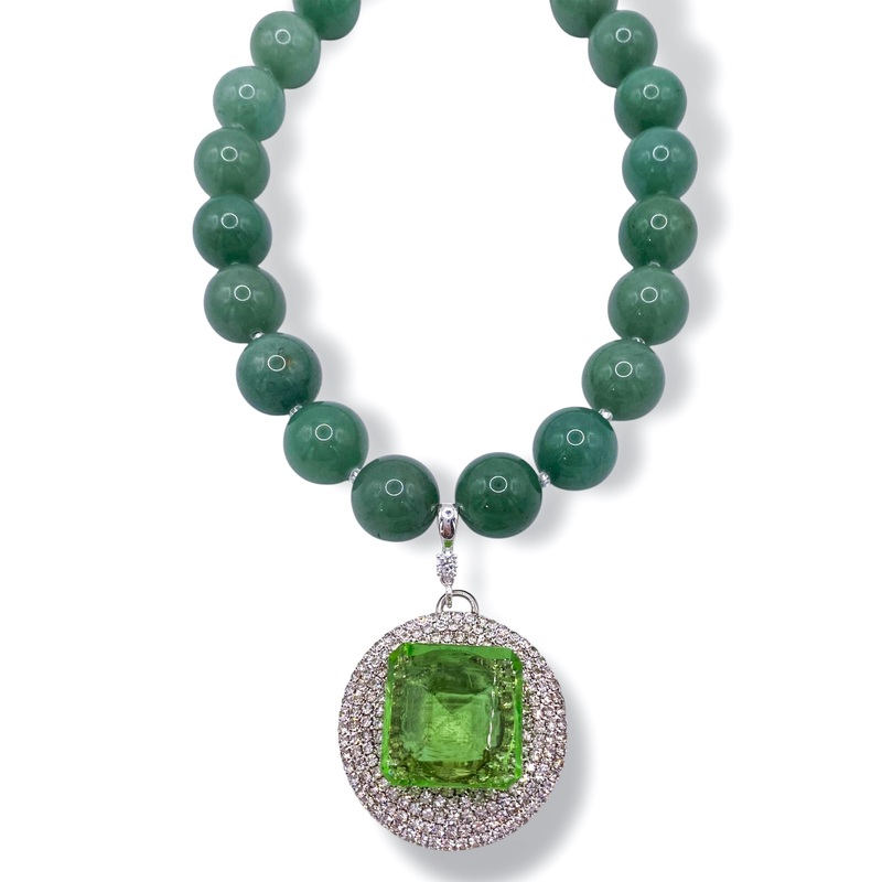 Rockstar In Rome Green Amethyst Necklace