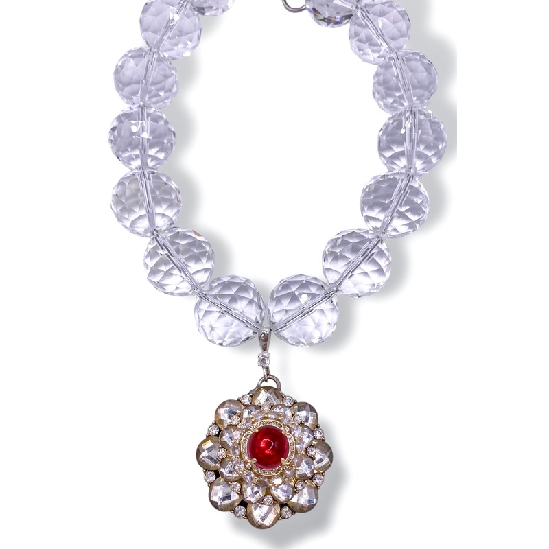 Rockstar In Rome Pink Center Necklace
