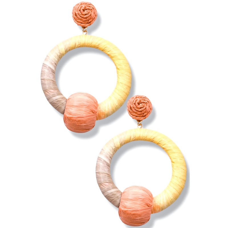 Younger Days Raffia Circle Earrings *Final Sale*