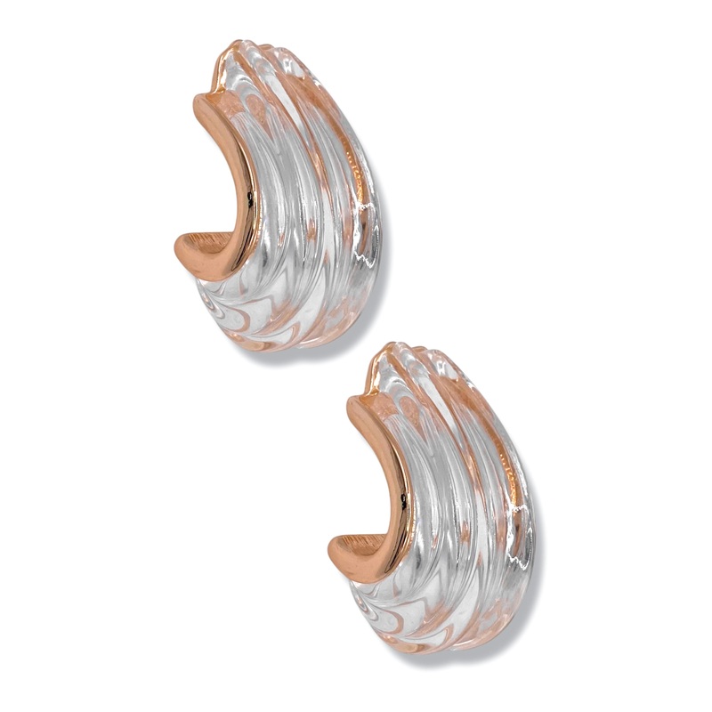 In The Movement Clear Chunky Hoop Earrings *Final Sale*