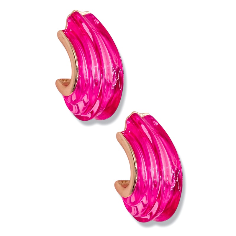 In The Movement Fuchsia Chunky Hoop Earrings *Final Sale*