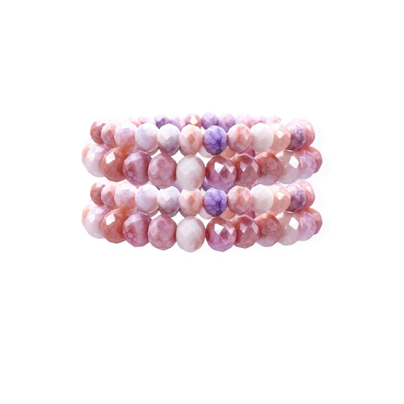 Just A Little Glam Purple Beaded Bracelet Set