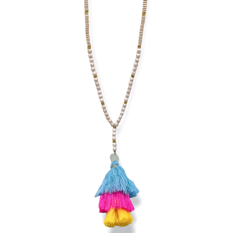 Summertime Layered Tassel Bead Necklace *Final Sale*
