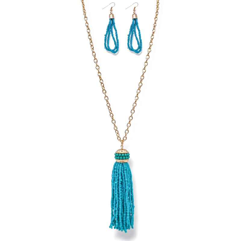 Tables Turned Seed Bead Tassel Necklace