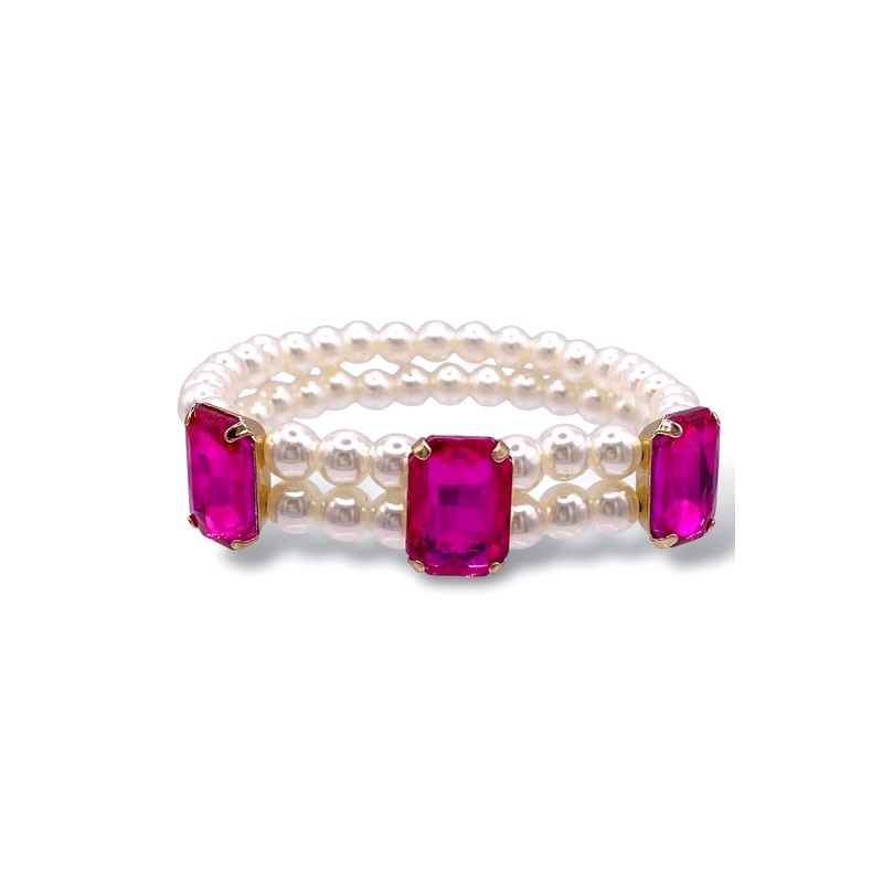 The Greatest Scene Fuchsia Pearl Bracelet *Final Sale*