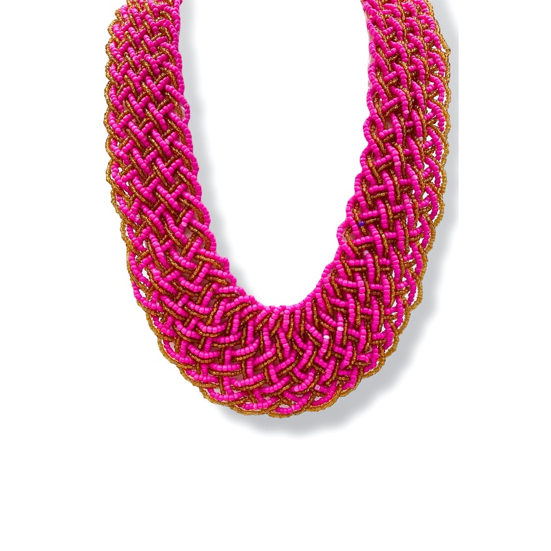 Time Will Tell Fuchsia Beaded Statement Necklace *Final Sale*