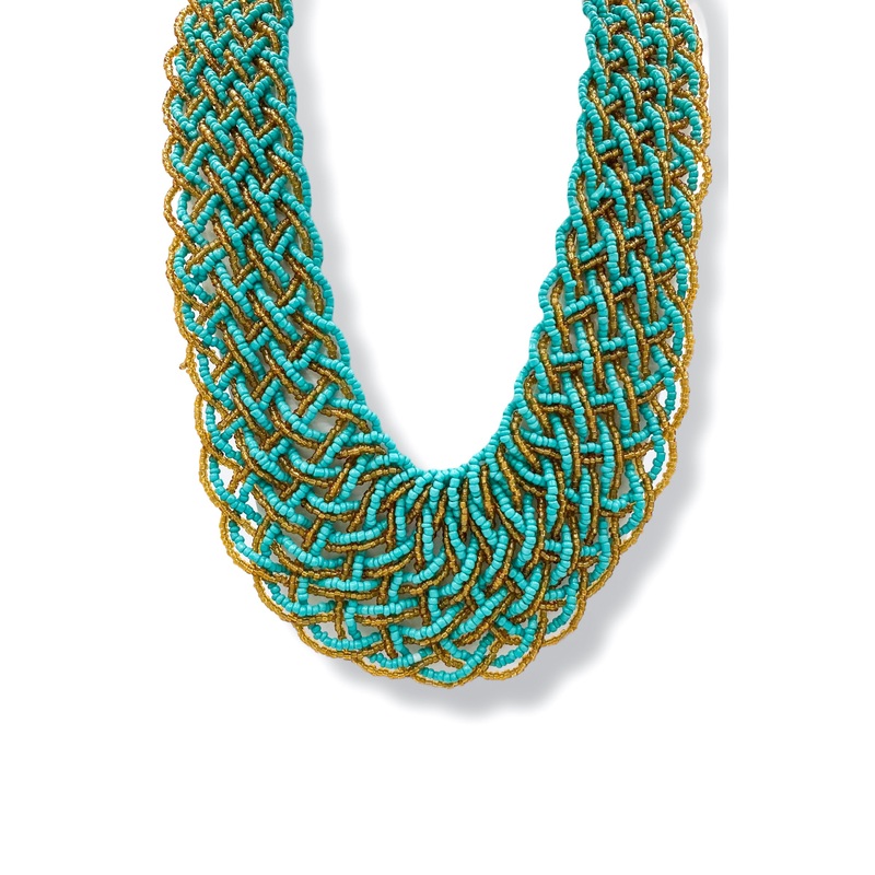 Time Will Tell Turquoise Beaded Statement Necklace