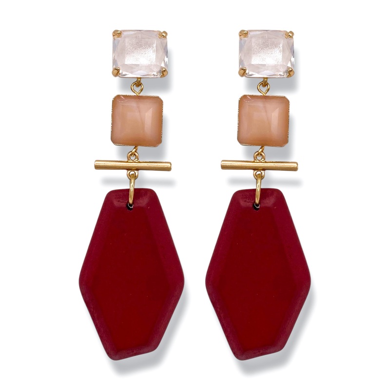 To My Knowledge Wine Drop Earrings *Final Sale*