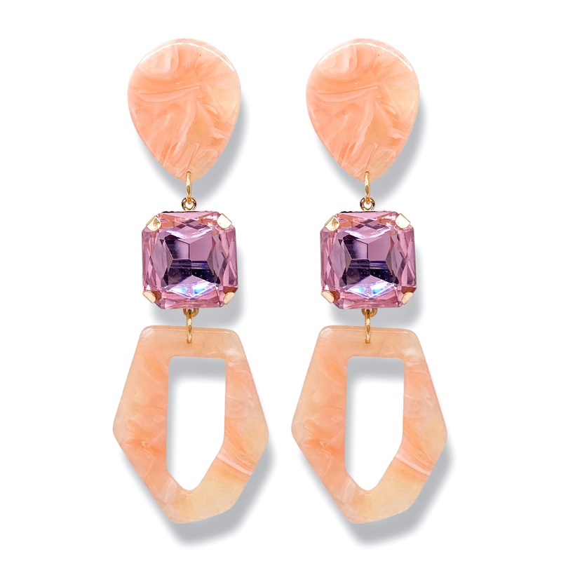 True Manners Drop Earrings|Peach/Pink/Gold