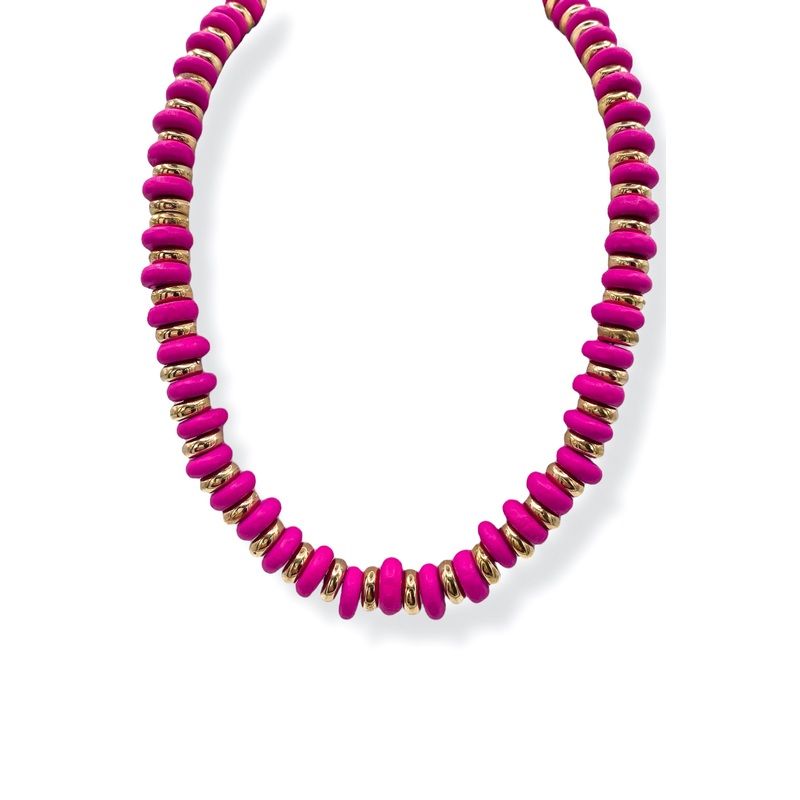 Making Plans Fuchsia Bead Necklace