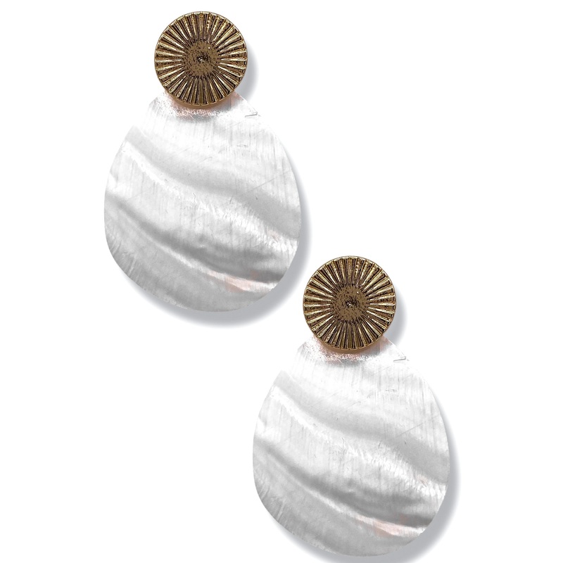 Open Mind Drop Earrings|Cream/Gold