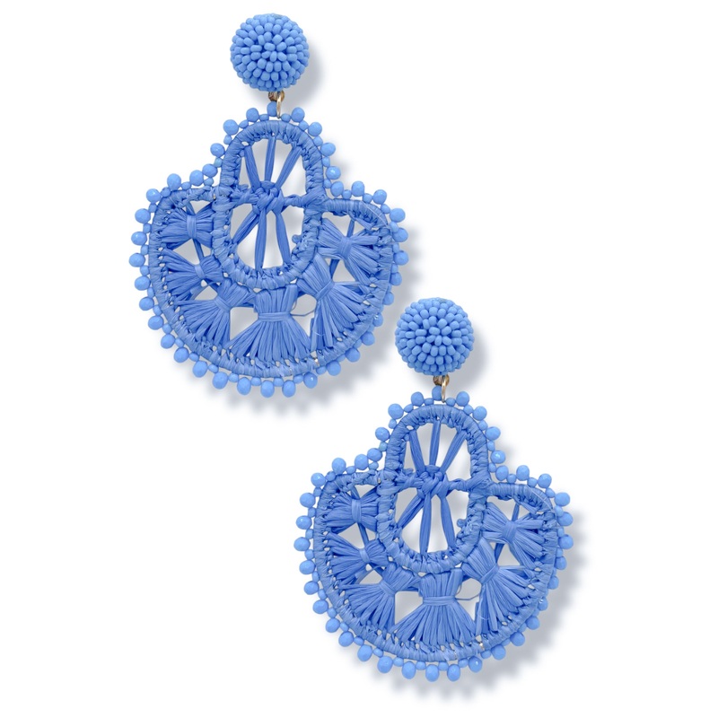 Out The Way Blue Crotchet Drop Earring *Final Sale*