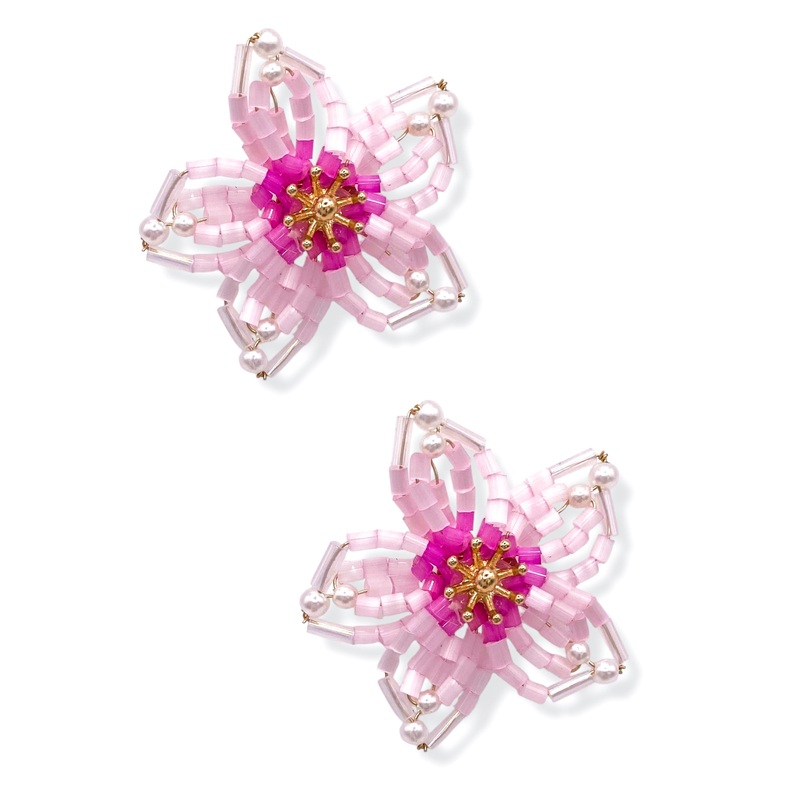 So Much Love Seed Bead Flower Stud Earrings *Final Sale*