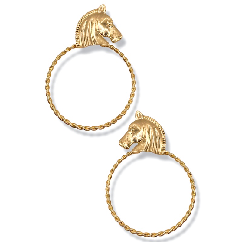 The Winning Horse Gold Statement Earrings *Final Sale*