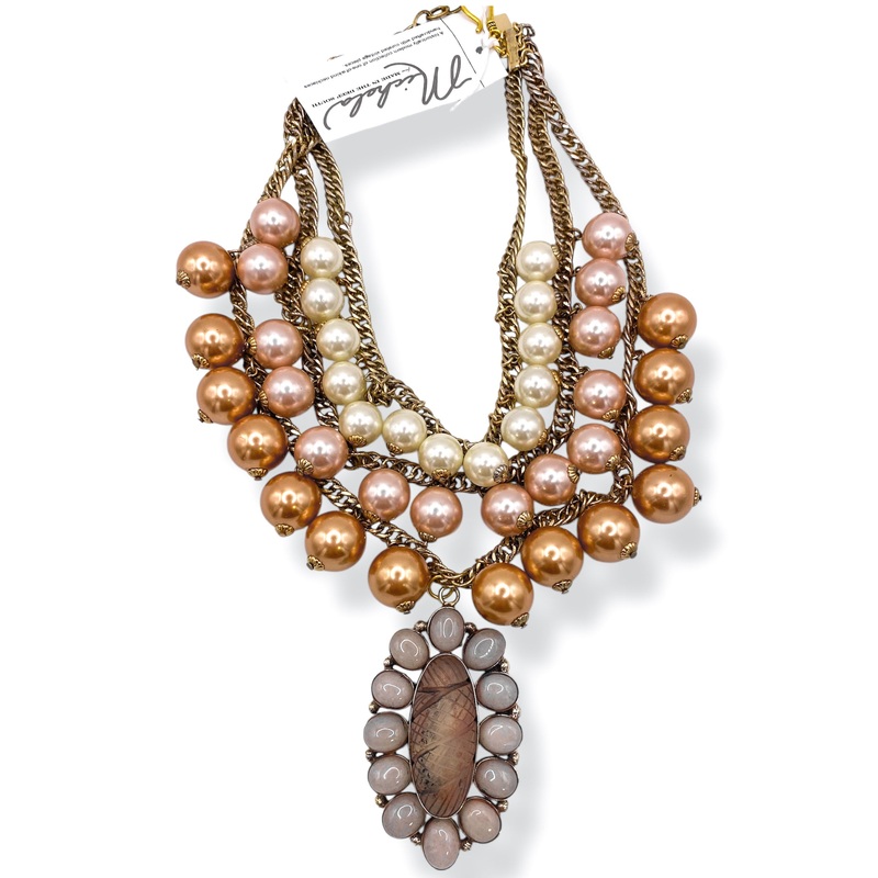 Made in the Deep South 1970s Quartz & Moonstone Pendant 1970s Necklace