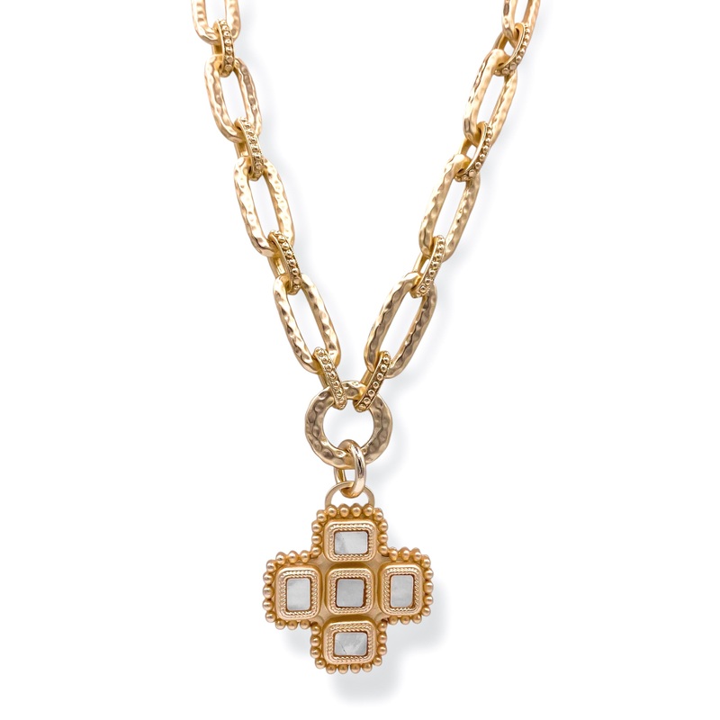 Quinn Pendant Necklace|Matte Gold
