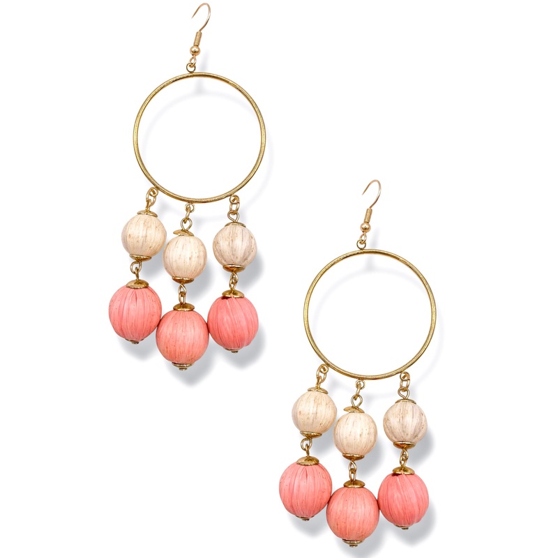 All ABout You Raffia Ball Tassel Earrings *Final Sale*