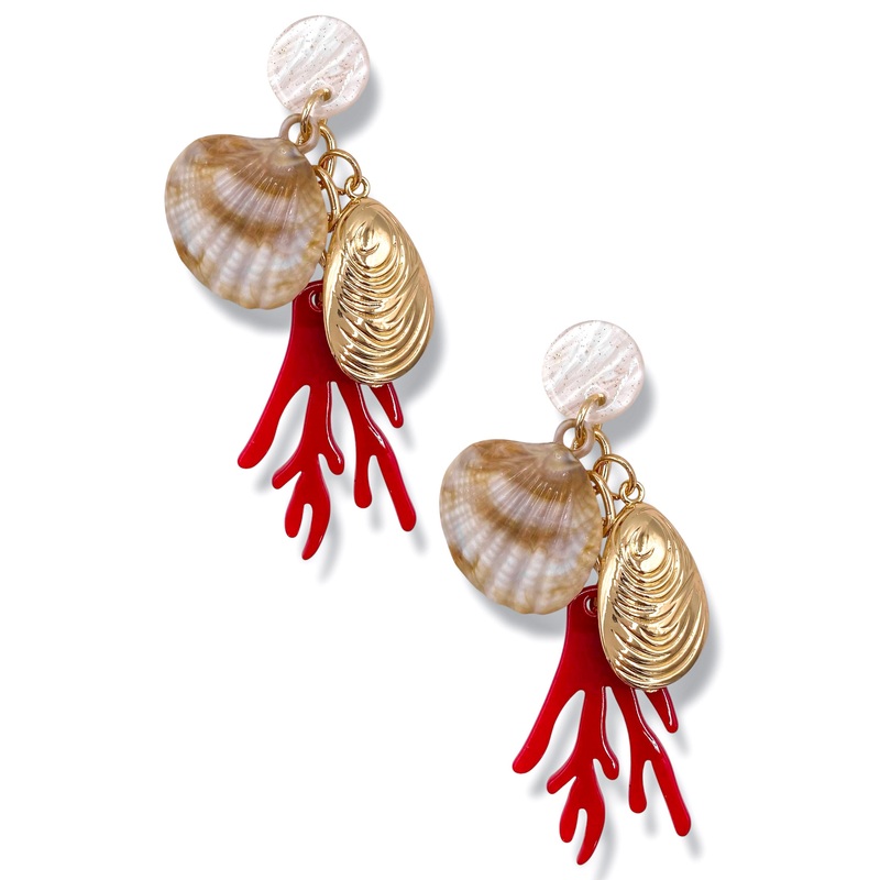 In The Coral Dangle Earrings *Final Sale*