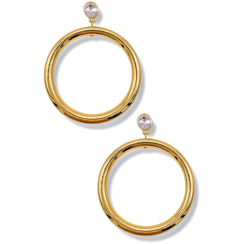 Let’s Be Clear Circle & Crystal Dangle Earrings